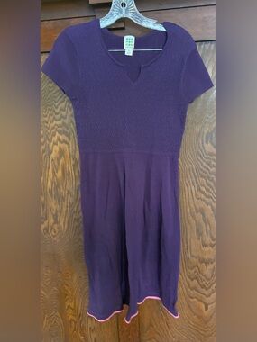 Title Nine Purple Short-Sleeve Knit Dress M